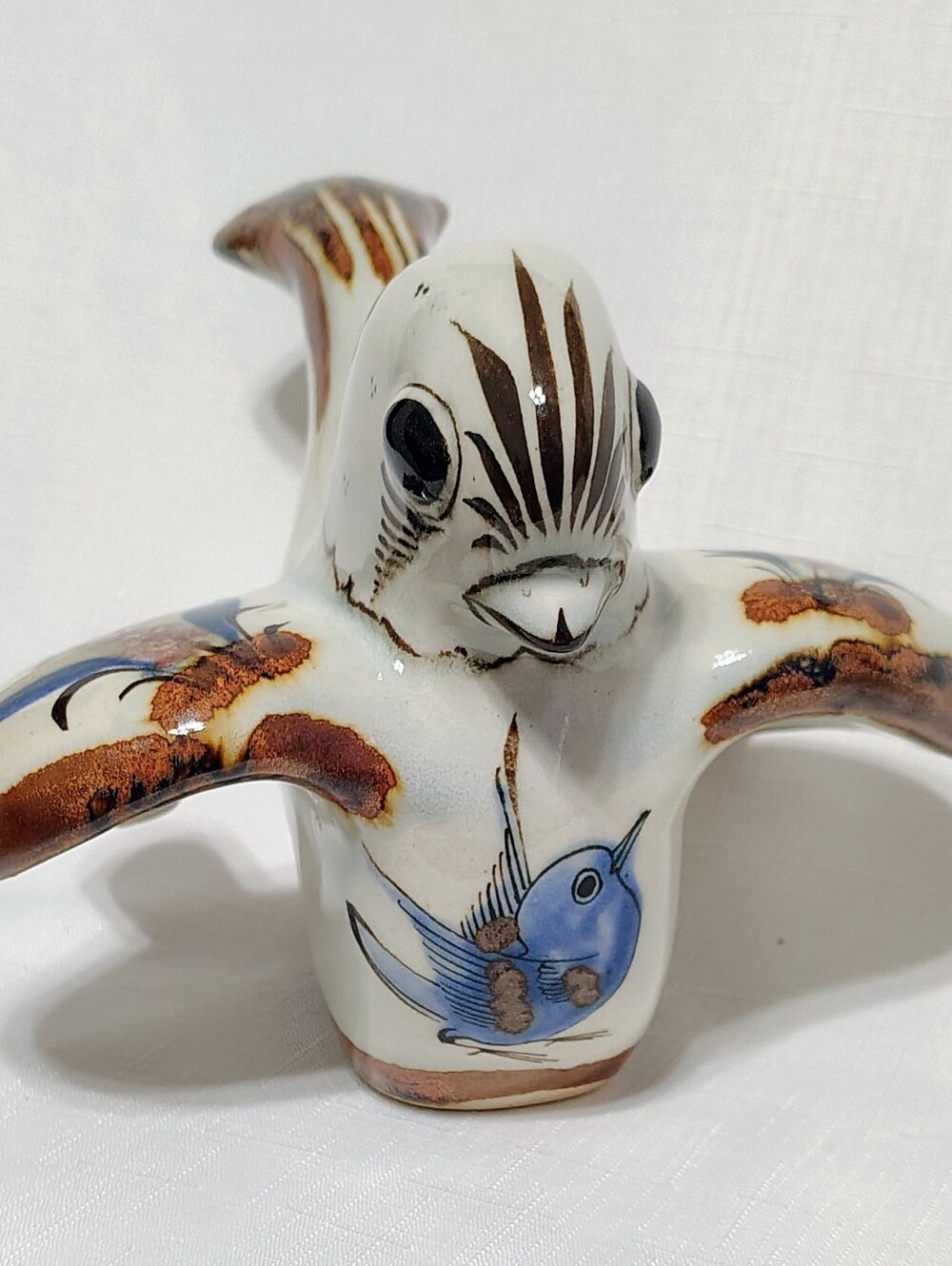 Vintage Ken Edwards Tonala Mexican Pottery Dove Song Bird Figurine Signed